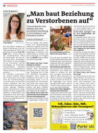 Artikel - Lena Mileder - Trauerrede Graz-Umgebung - Die Woche Graz-Umgebung S&uuml;d - MeinBezirk.at - Regionalmedien Steiermark - Ausgabe 44 - 02.11.2022